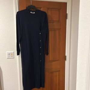 Elegant Blue Long Sleeve Dress
